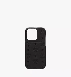 Iphone 14 Pro Case In Embossed Monogram Leather