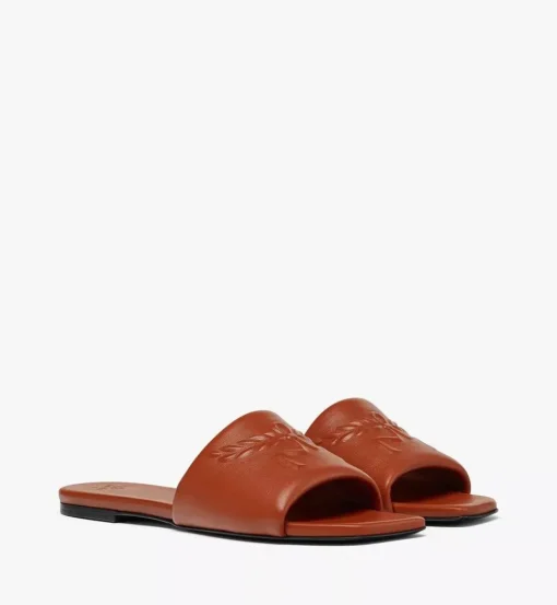 Laurel Flat Sandals In Lamb Leather