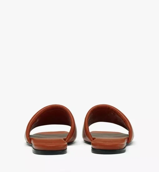 Laurel Flat Sandals In Lamb Leather