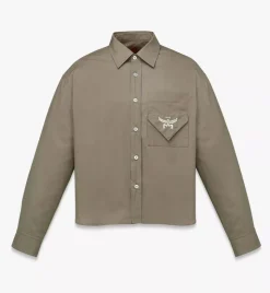 Logo Embroidery Long Sleeve Shirt
