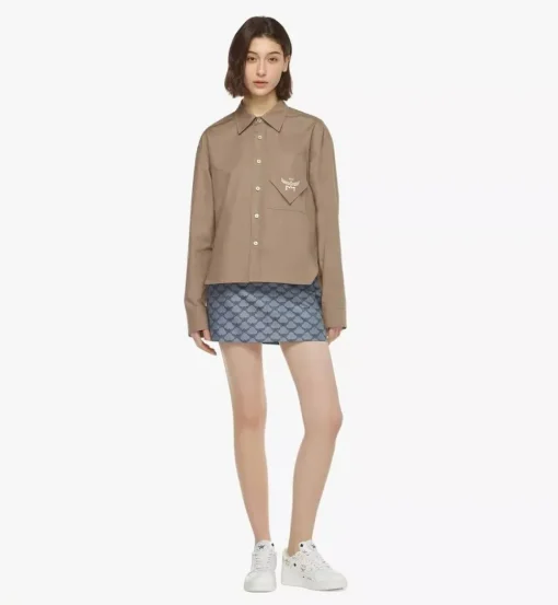 Logo Embroidery Long Sleeve Shirt