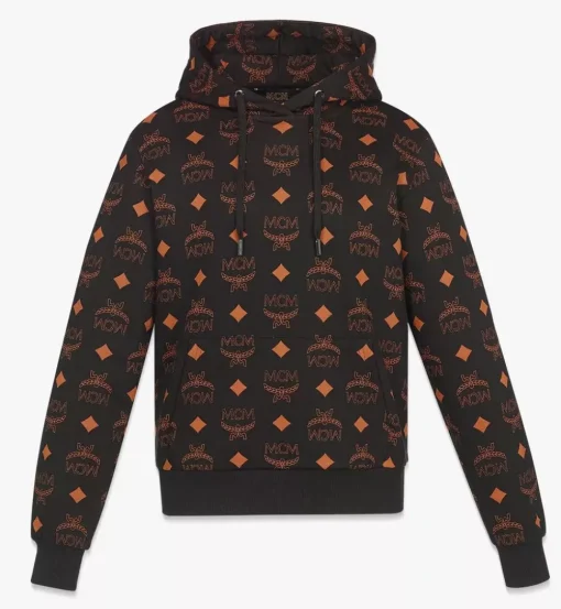 Maxi Monogram Print Hoodie In Organic Cotton
