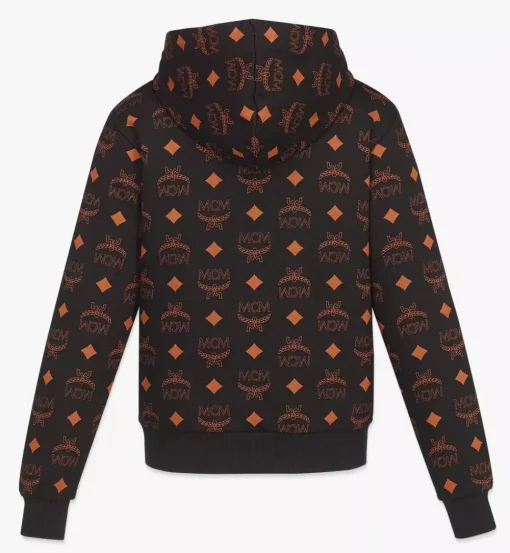 Maxi Monogram Print Hoodie In Organic Cotton