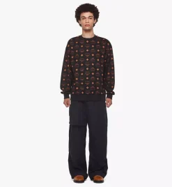 Maxi Monogram Print Sweatshirt In Organic Cotton