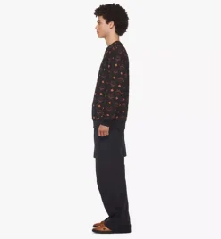 Maxi Monogram Print Sweatshirt In Organic Cotton
