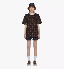 Maxi Monogram Print T-Shirt In Organic Cotton
