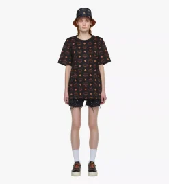 Maxi Monogram Print T-Shirt In Organic Cotton