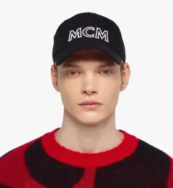 Mcm Essentials Logo Cap In Cotton Twill