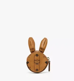 Mcm Park Pouch Charm In Visetos Leather Mix
