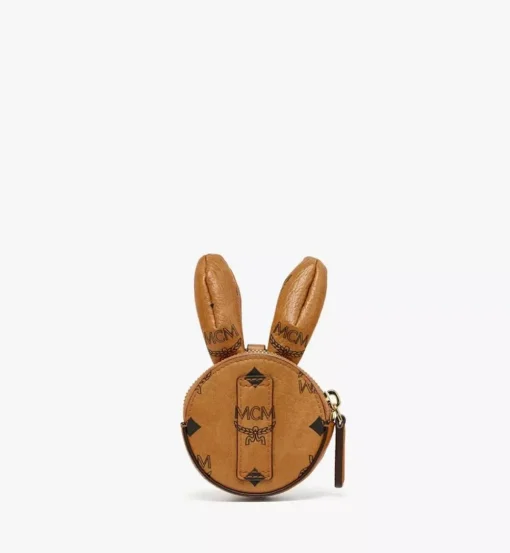 Mcm Park Pouch Charm In Visetos Leather Mix