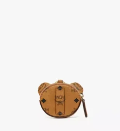 Mcm Park Pouch Charm In Visetos Leather Mix
