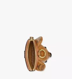 Mcm Park Pouch Charm In Visetos Leather Mix
