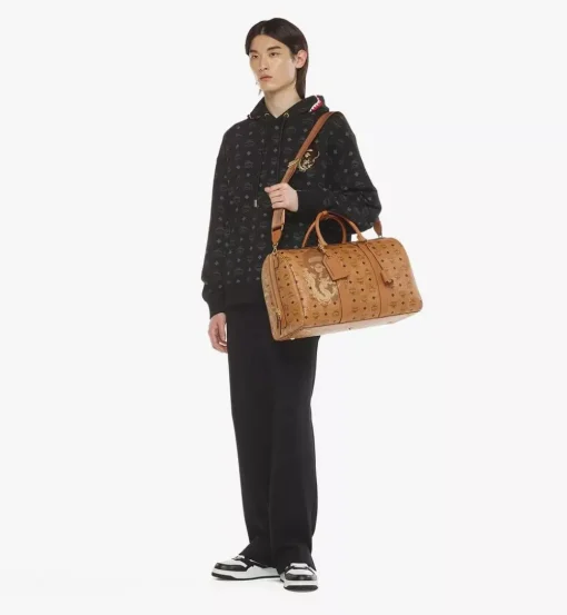 Mcm X Bape Ottomar Weekender Bag In Visetos