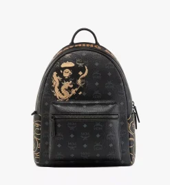Mcm X Bape Stark Backpack In Visetos