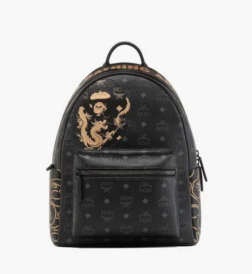 Mcm X Bape Stark Backpack In Visetos