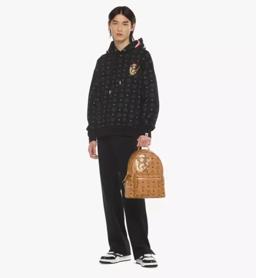Mcm X Bape Stark Backpack In Visetos