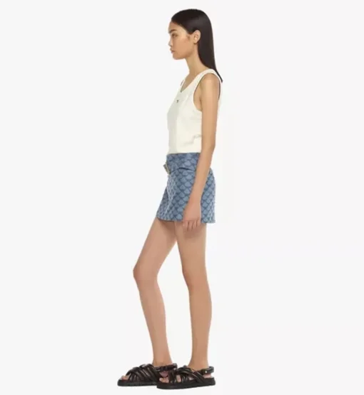 Mini Skirt In Lauretos Denim Jacquard