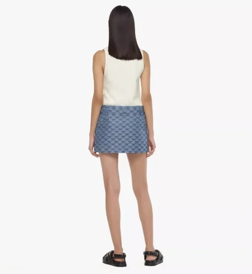 Mini Skirt In Lauretos Denim Jacquard