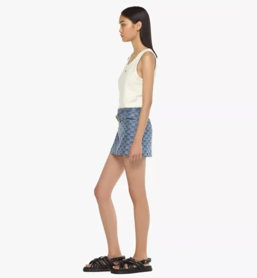 Mini Skirt In Lauretos Denim Jacquard
