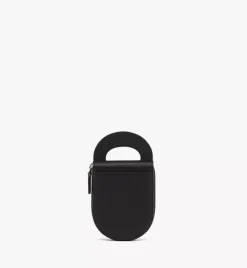 Mode Travia Logo Card Holder In Spanish Nappa Leather