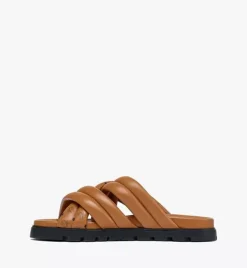 Monogram Print Cross Sandals In Lamb Leather