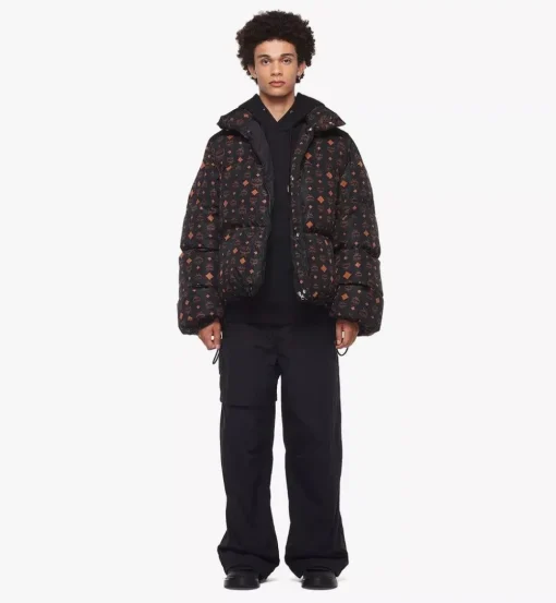 Monogram Print Puffer Jacket In Regenerated Nylon