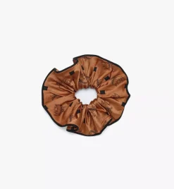 Monogram Print Silk Scrunchie
