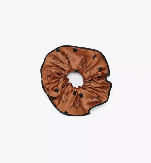 Monogram Print Silk Scrunchie