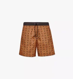 Monogram Print Swim Trunks