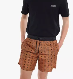 Monogram Print Swim Trunks