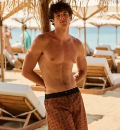 Monogram Print Swim Trunks