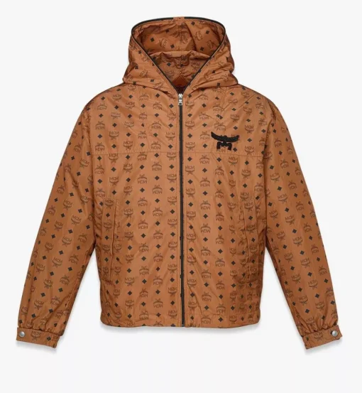 Monogram Print Windbreaker In Recycled Nylon