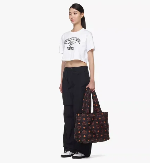 Munchen Quilted Tote In Maxi Monogram Nylon
