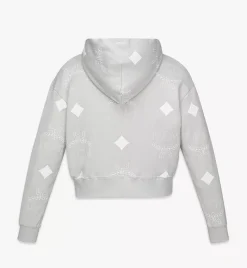 Phenomenon+Mcm Monogram Print Cropped Zip Hoodie