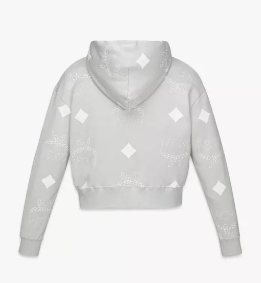 Phenomenon+Mcm Monogram Print Cropped Zip Hoodie