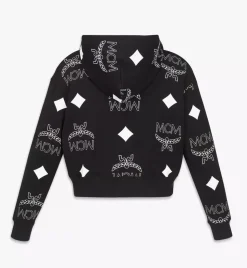Phenomenon+Mcm Monogram Print Cropped Zip Hoodie