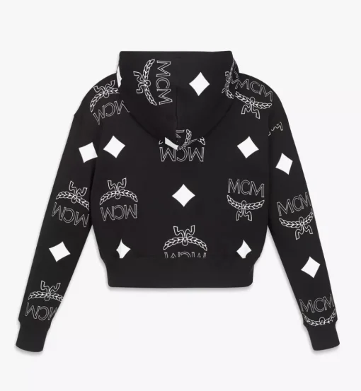Phenomenon+Mcm Monogram Print Cropped Zip Hoodie