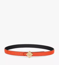 Reversible Diamond Logo Belt In Embossed Leather