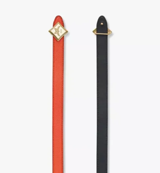 Reversible Diamond Logo Belt In Embossed Leather