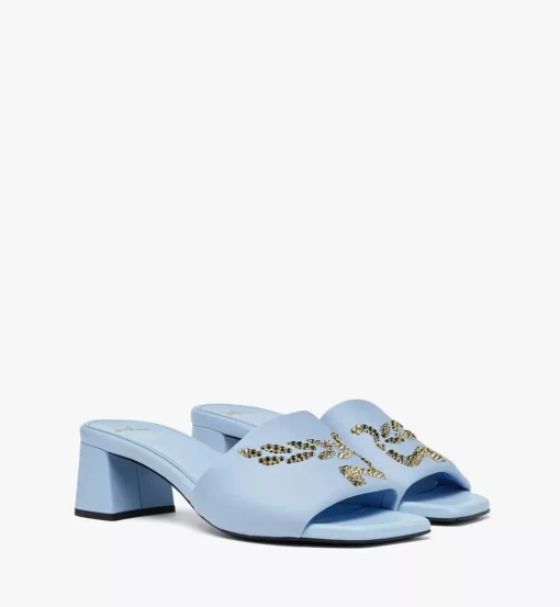 Strass Logo Heel Sandals