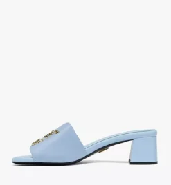 Strass Logo Heel Sandals