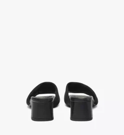 Strass Logo Heel Sandals