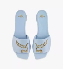 Strass Logo Heel Sandals