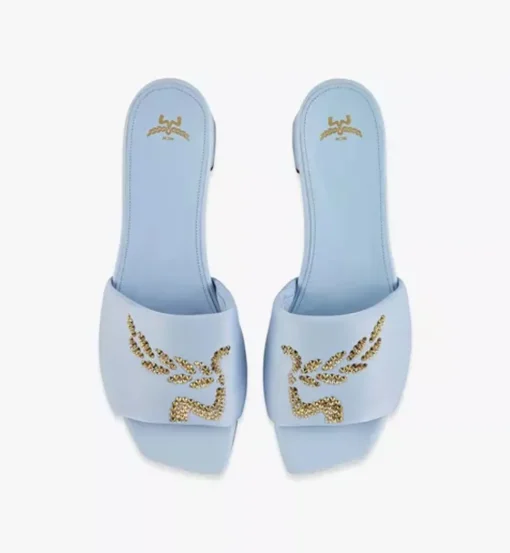 Strass Logo Heel Sandals
