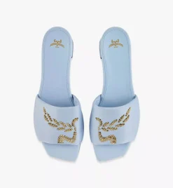 Strass Logo Heel Sandals