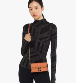 Tracy Chain Wallet In Leather Visetos Mix