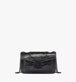 Travia Quilted Shoulder Bag In Crushed Leather