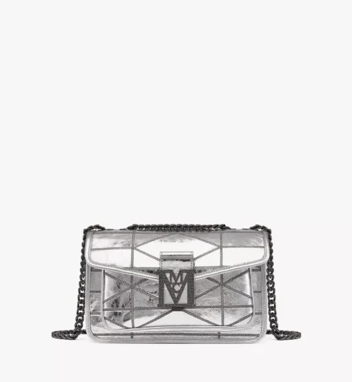 Travia Quilted Shoulder Bag In Crash Calf Leather
