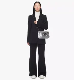 Travia Quilted Shoulder Bag In Crash Calf Leather