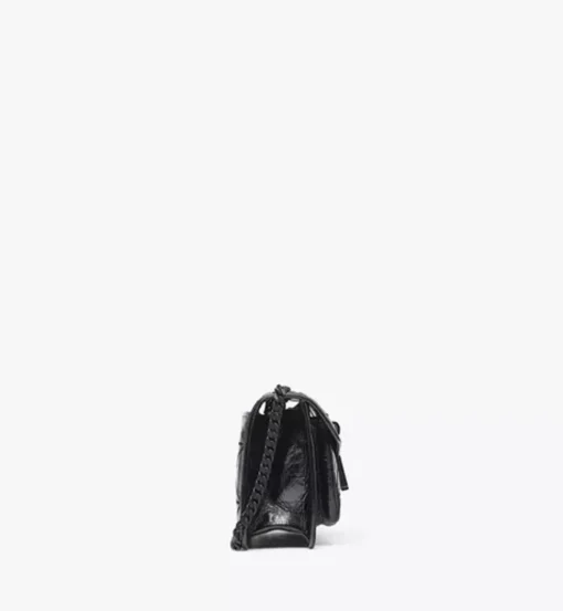Travia Quilted Shoulder Bag In Crushed Leather